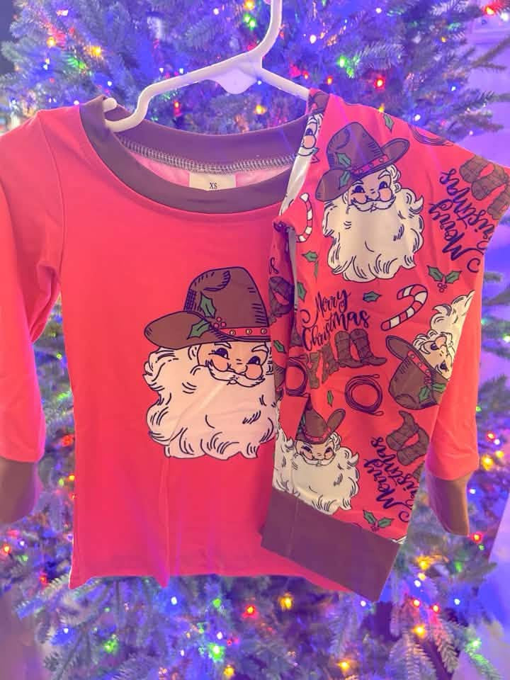 Preorder - red Santa merry Christmas y'all set - Ships Sept