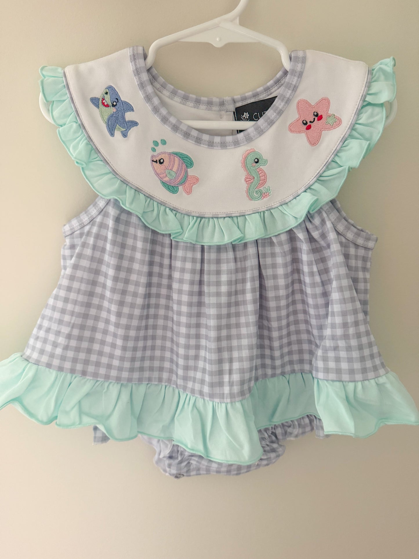 Embroidered Sea Life Skirted Bubble