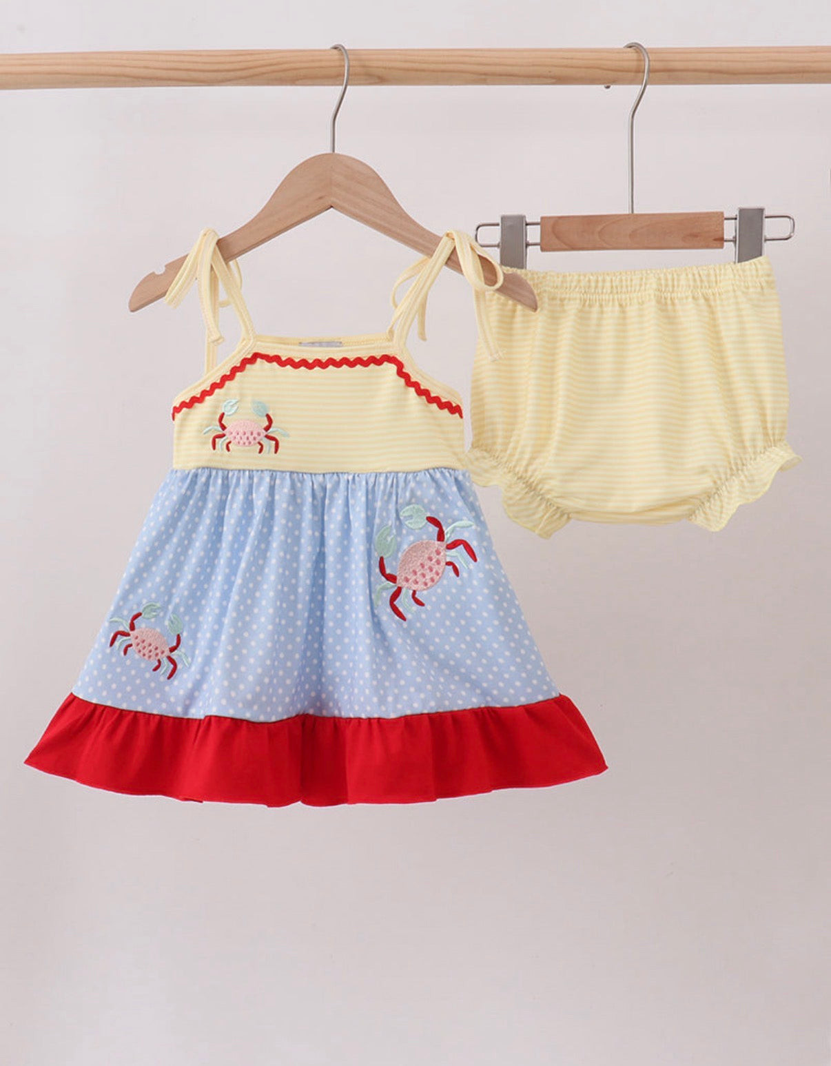 Blue/Yellow Crab Diaper Set