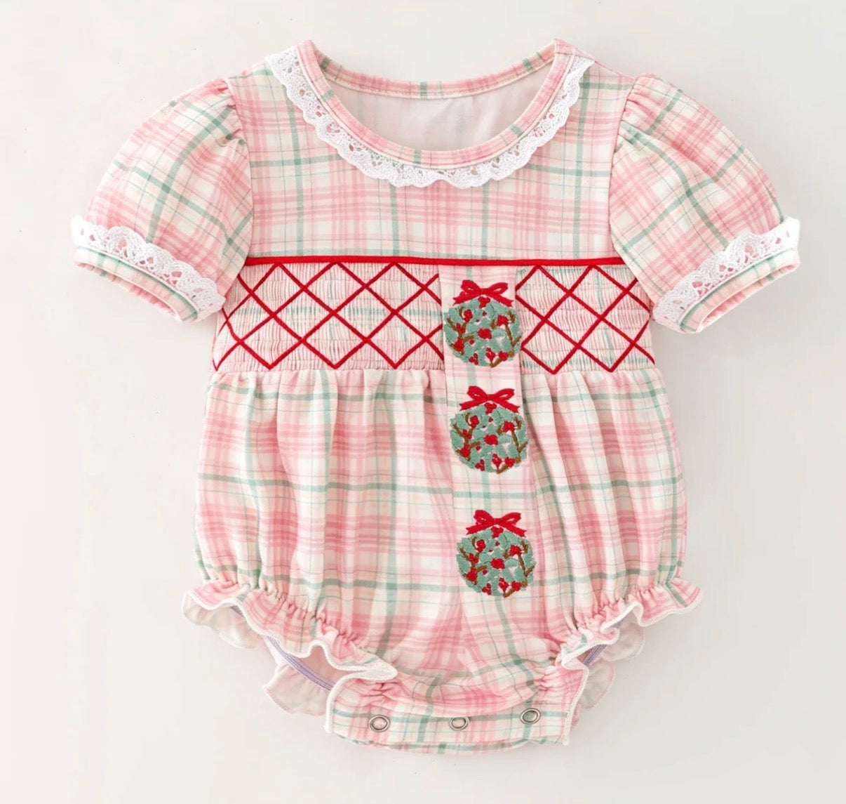 Preorder - machine smocked wreath bubble / ships Sept