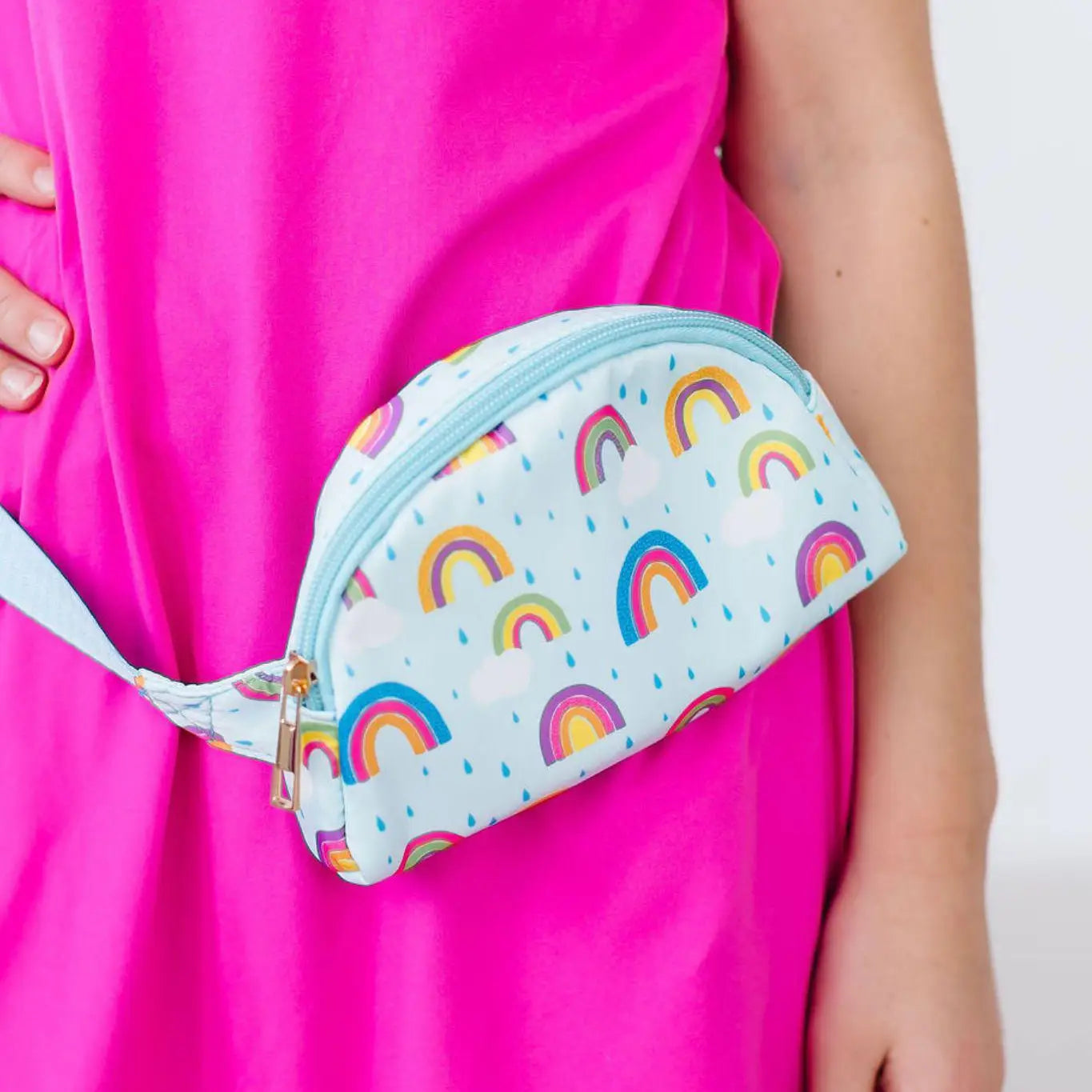 Kid Size Belt Bag - Blue Rainbow