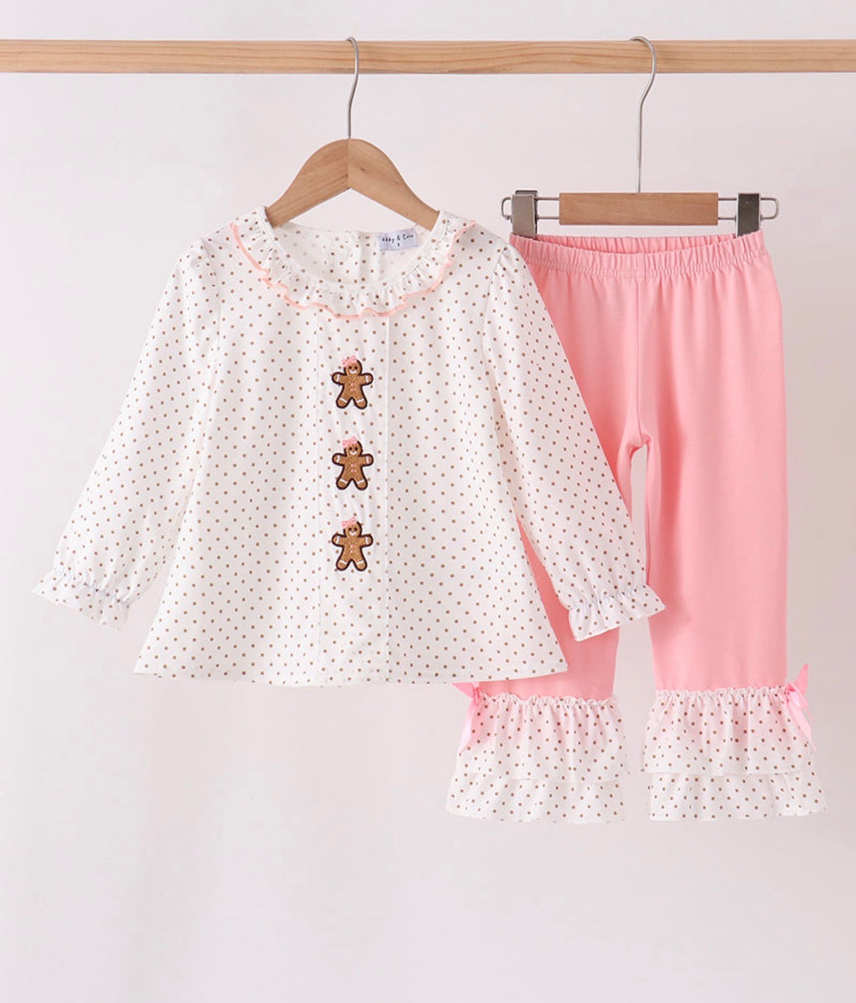 Polka Dot Embroidered Pant Set