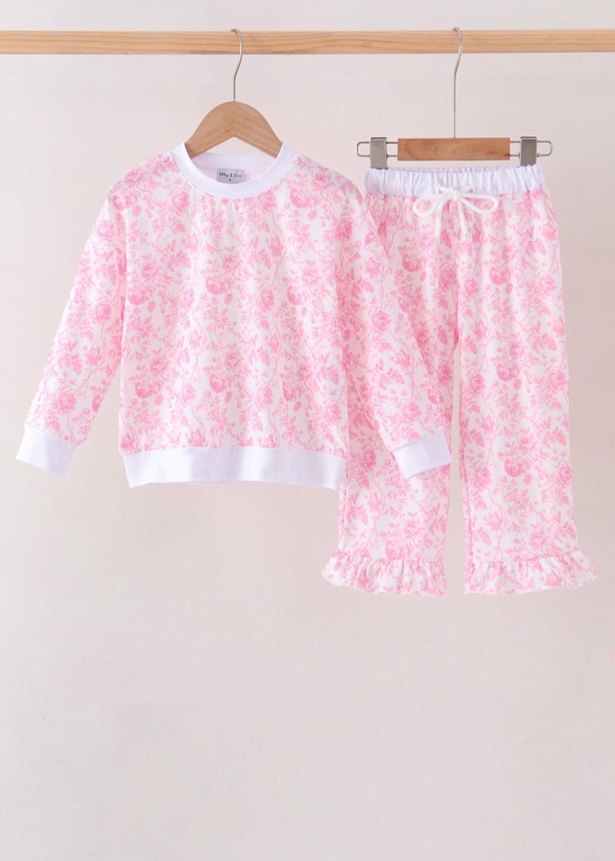 Pink Floral Ruffle Set