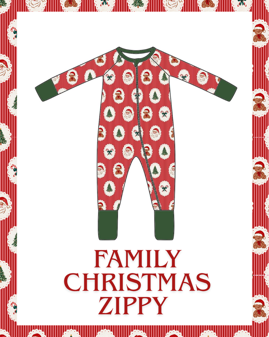 Preorder - Family Christmas Bamboo Zippy / Ships October