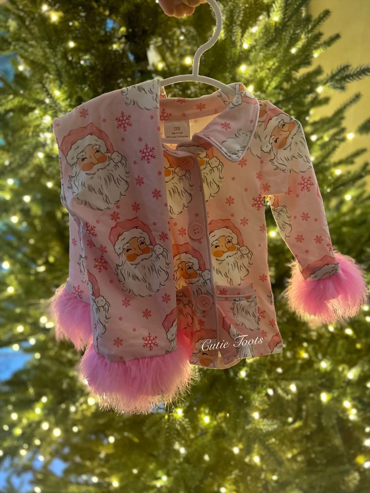 Preorder - Pink Fuzzy Christmas Santa - Ships Sept
