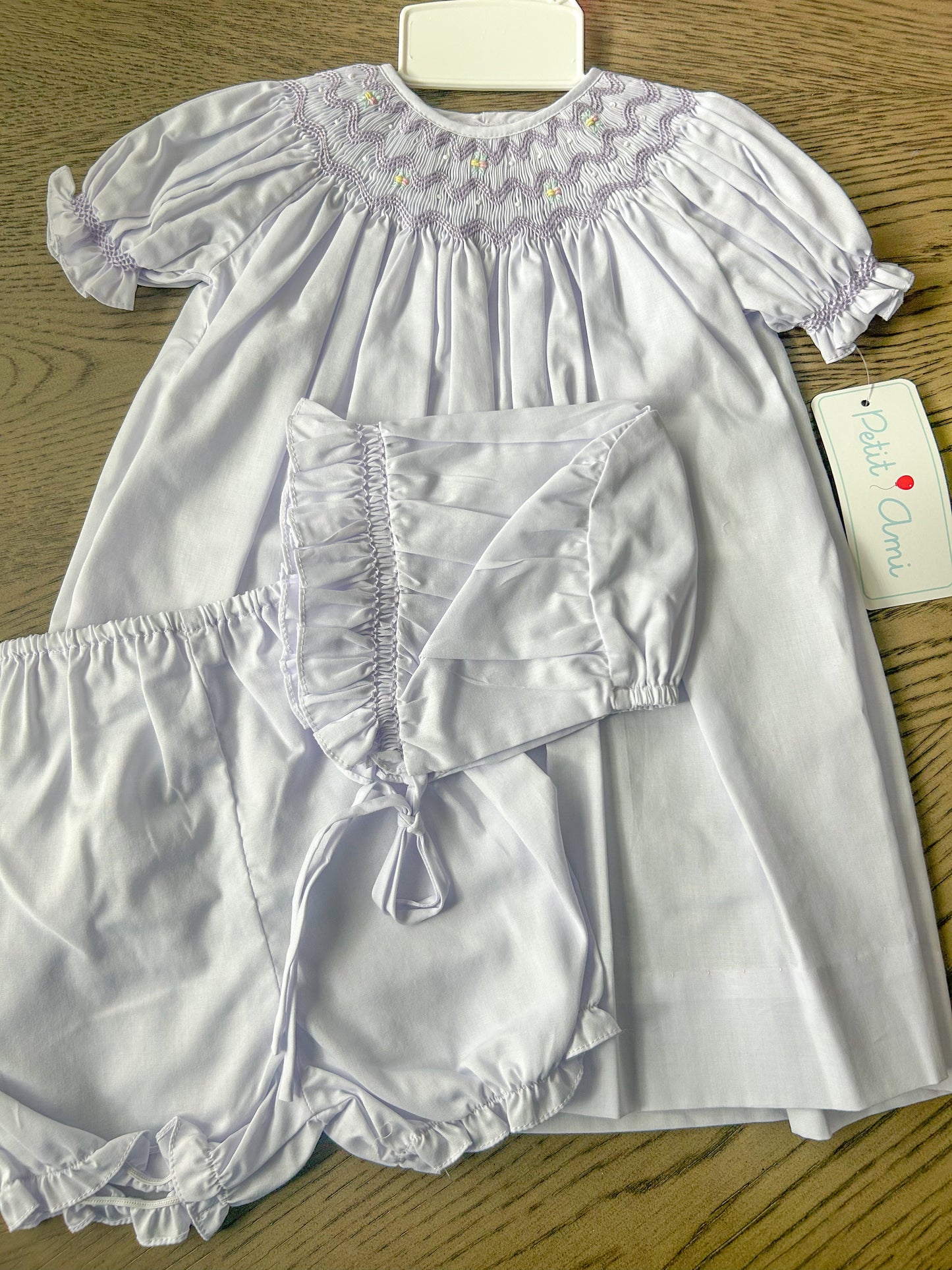 Lavendar Hand Smocked Heirloom Dress