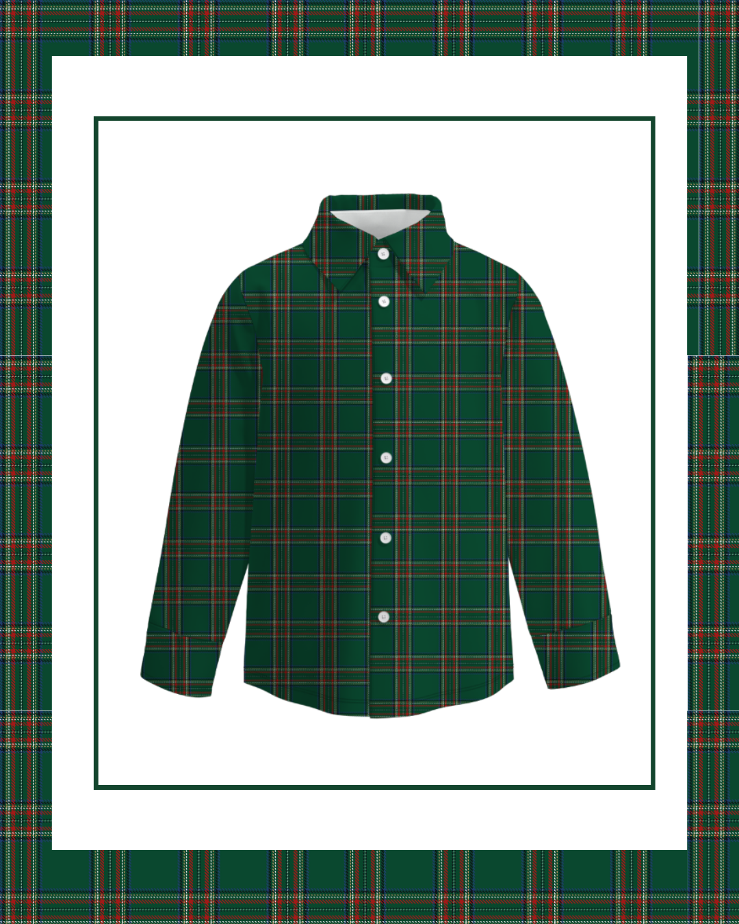Preorder / Christmas Plaid Boys Button Down - Ships late October