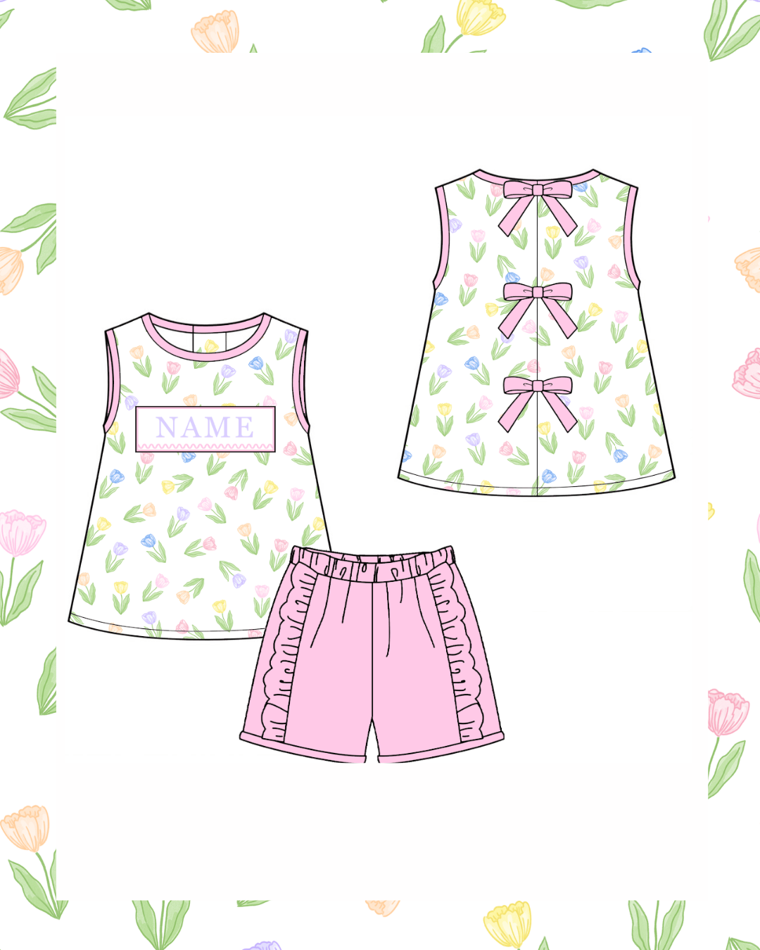 Preorder - Spring Floral Short Shet - Ships late Jan/early Feb