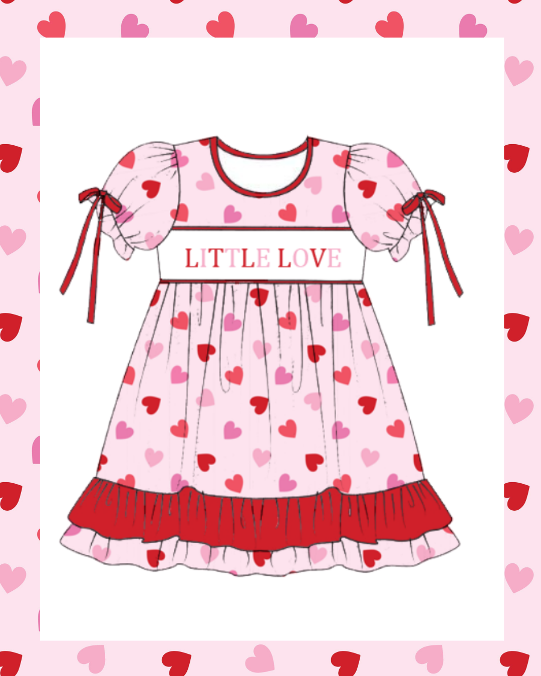 Preorder - Pink/Red Heart Dress - Ships late Jan/early Feb