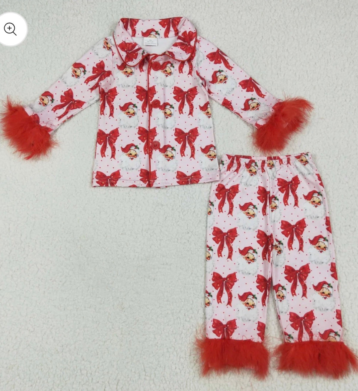 Preorder - Red Fuzzy Christmas Santa - Ships Oct