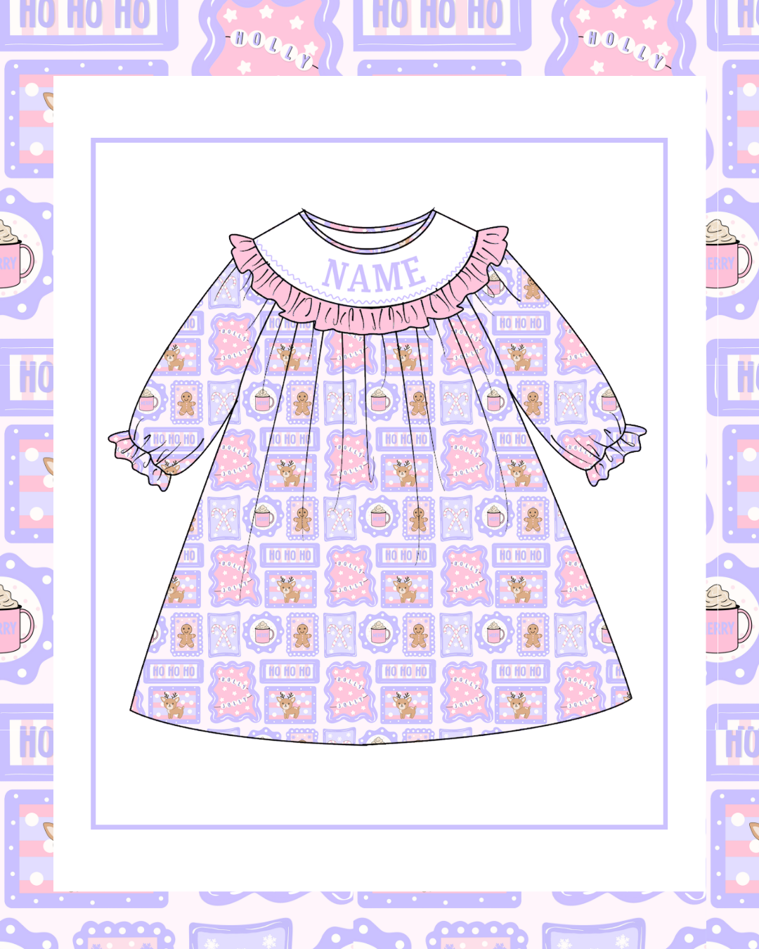 Preorder / Lavendar Gingerbread Dress - Ships late October