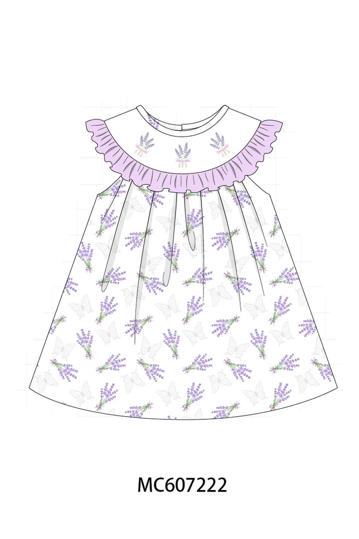 Preorder - Lavendar Floral Butterfly Dress / Ships late Jan