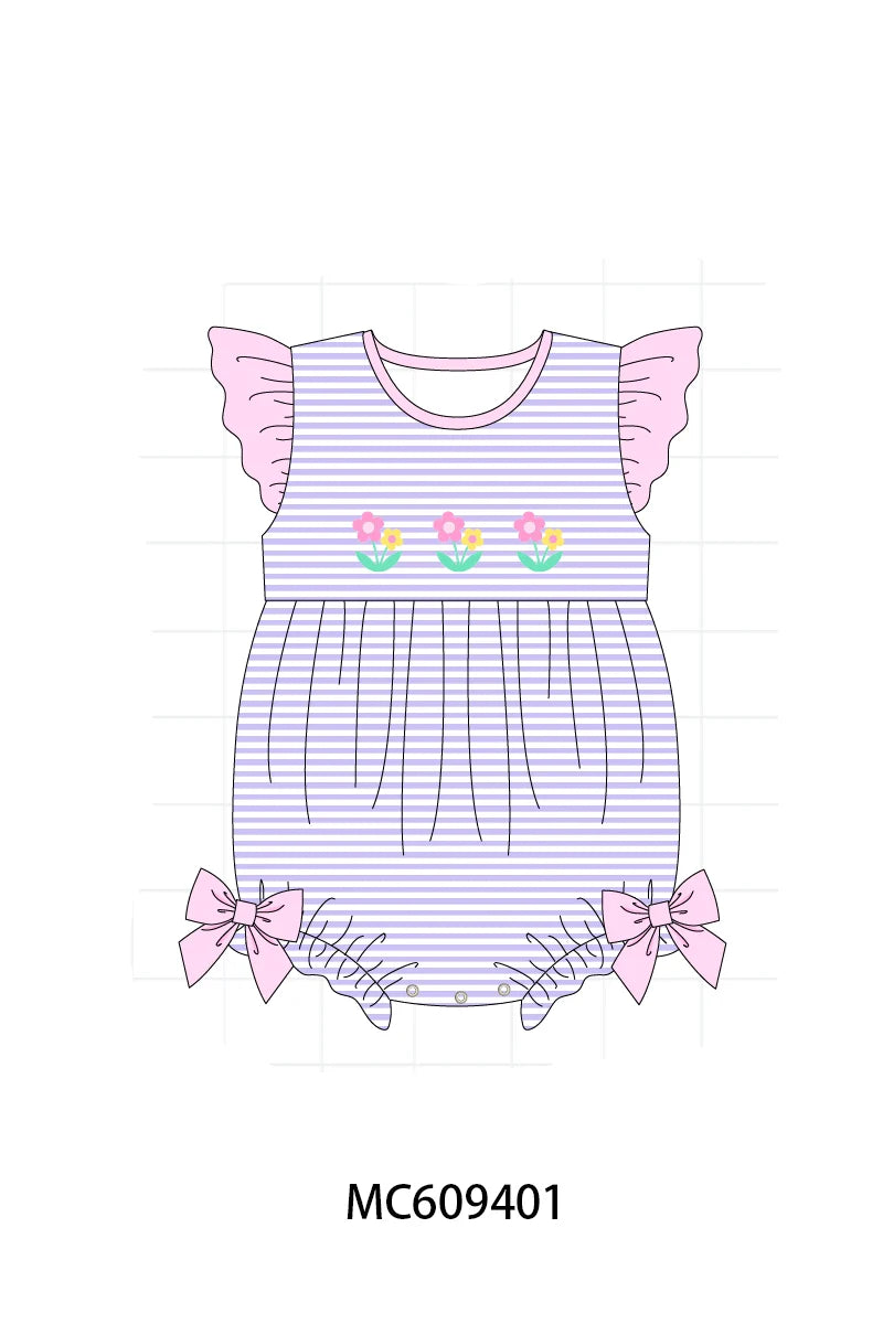 Preorder - Purple Stripe Flowers Bubble / Ships early April