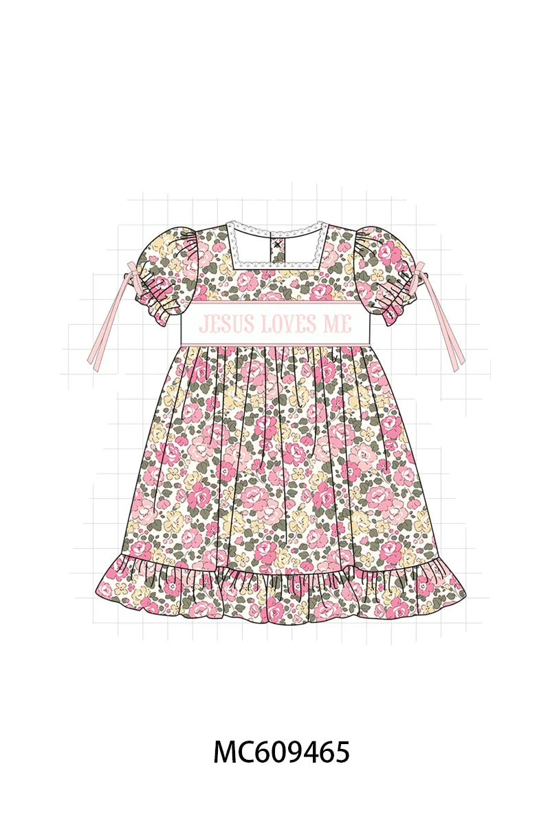 Preorder - Floral JESUS LOVES ME Dress / Ships early April
