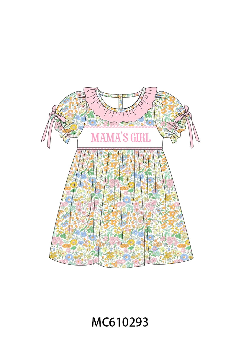 Preorder - Pink Floral MAMA'S GIRL Dress / Ships April