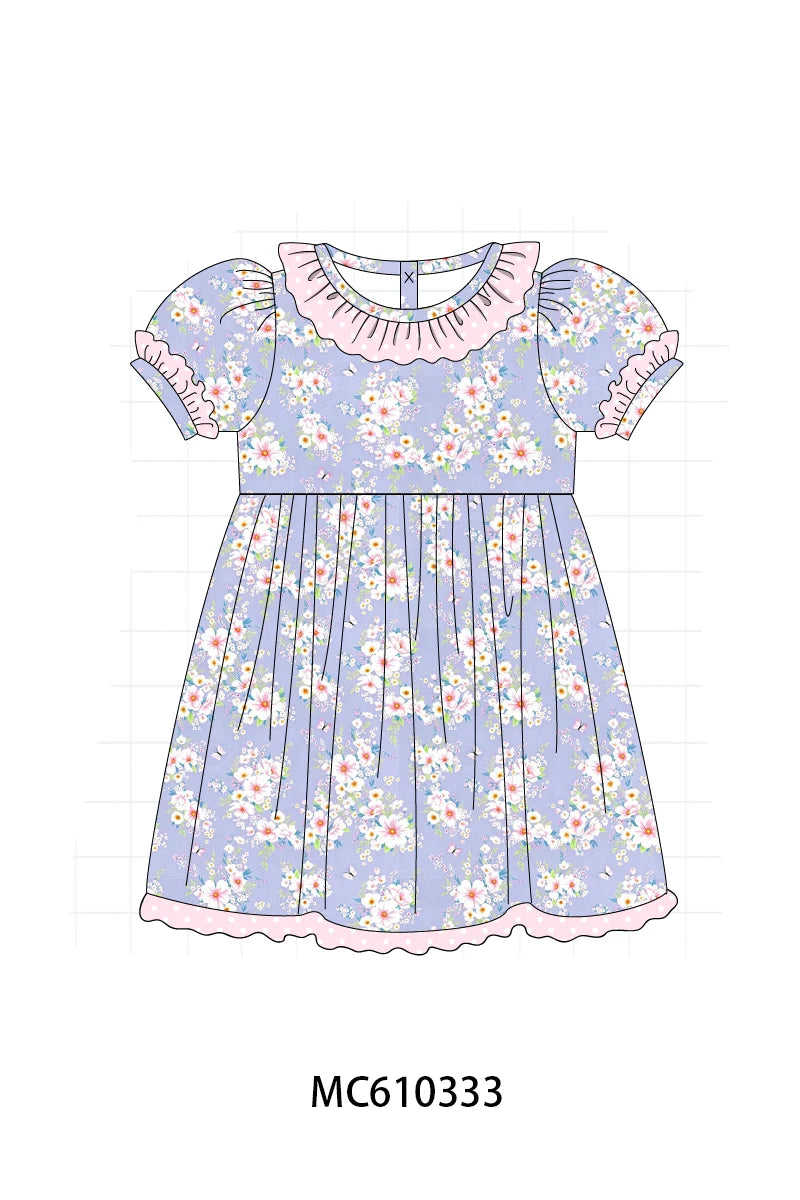 Preorder - Purple Floral Butterfly Dress / Ships April