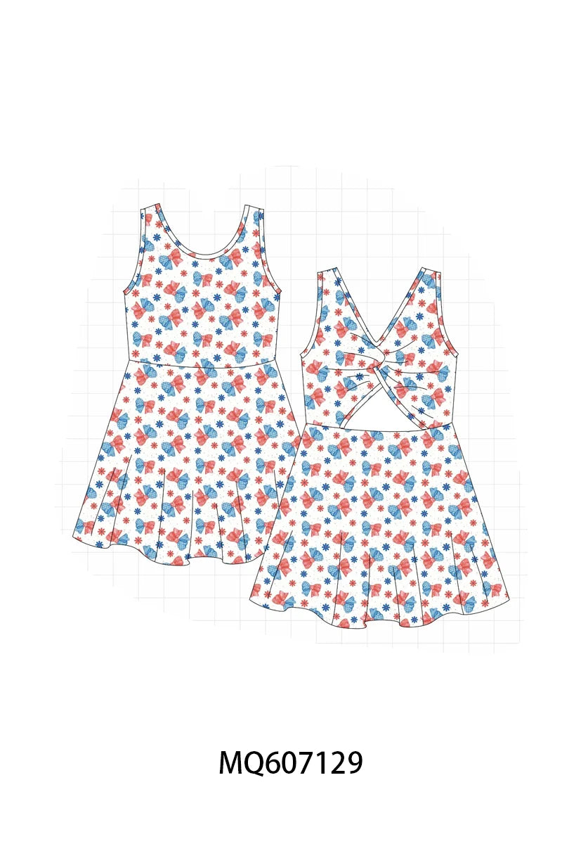 Preorder - Red White & Blue Bow Dress / Ships late Jan