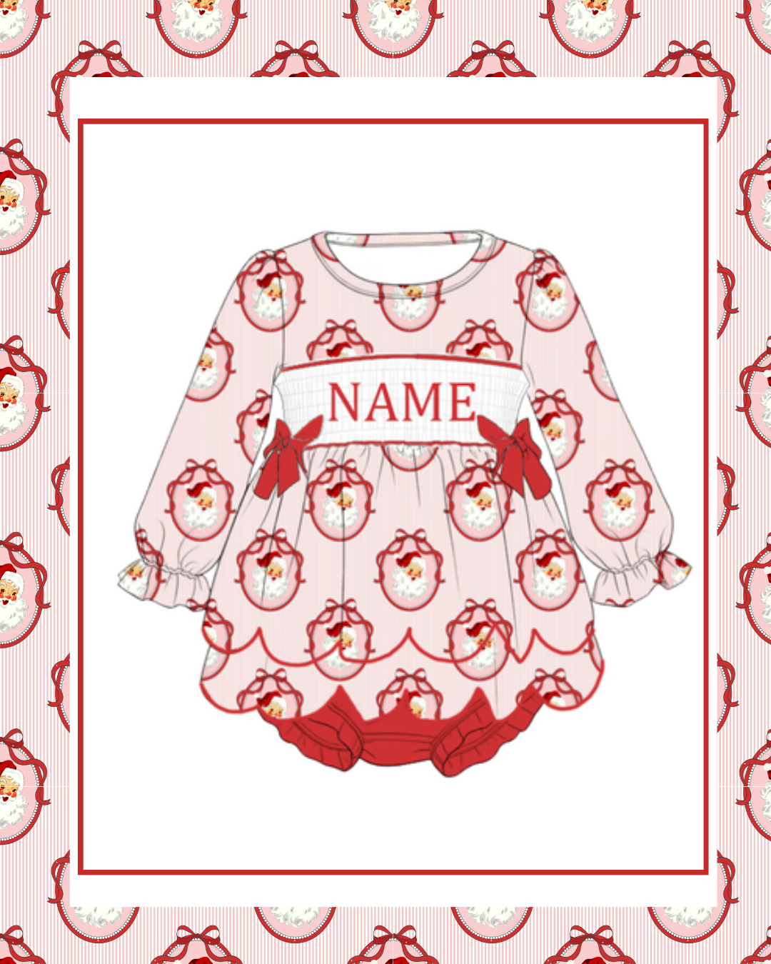Preorder / Santa Scalloped Skirted Bubble - Ships late October