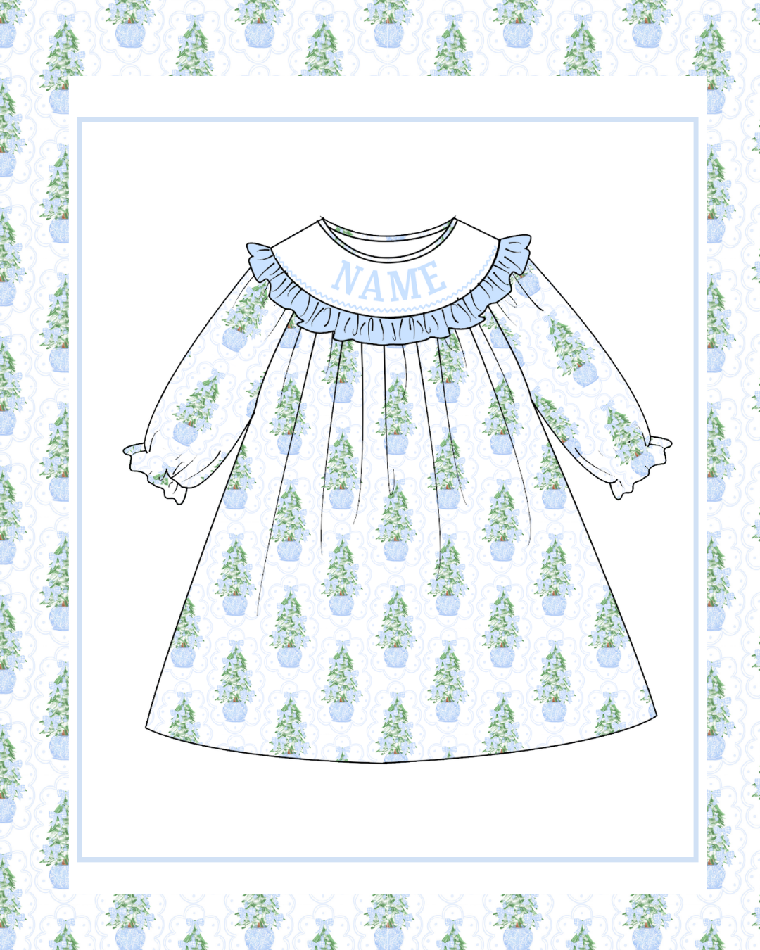 Preorder / Blue Christmas Dress - Ships late November