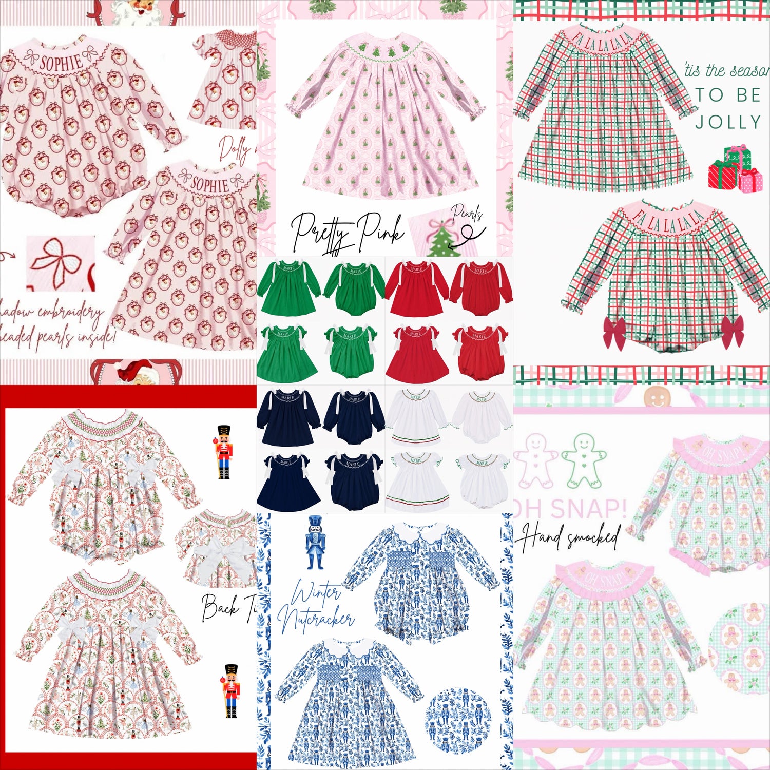 $38 Christmas Hand Smocked Preorder