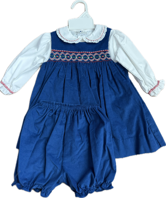 Hand Smocked Corduroy 3 piece set