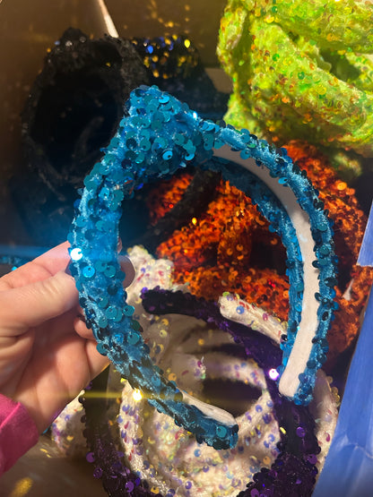 MYSTERY COLOR sequin top knot headband