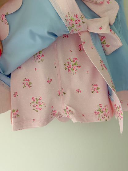Blue with pink floral athletic dress