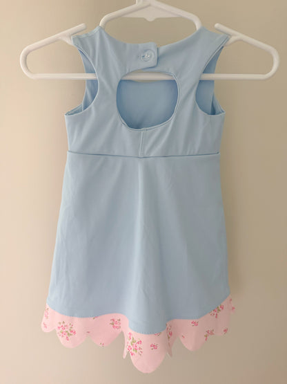 Blue with pink floral athletic dress