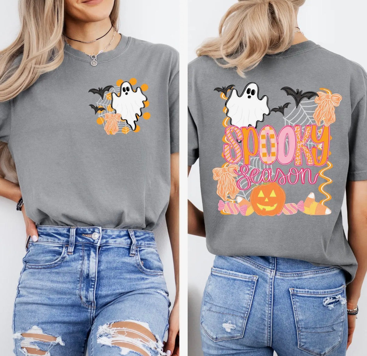 Grey Spooky Season Tee