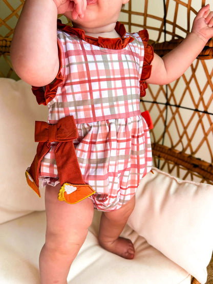 Fall plaid BUBBLE with pie tassels