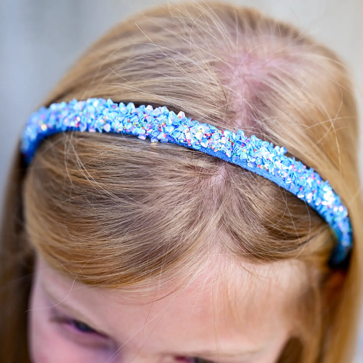 Thin Sequin Headband - Non Slip Hair Accessories For Kids BLUE