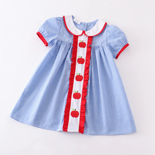 Blue and red apple dress