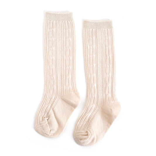 Vanilla Cable Knit Sock