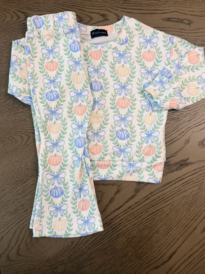 Grandmillennial Pumpkin flare pant set