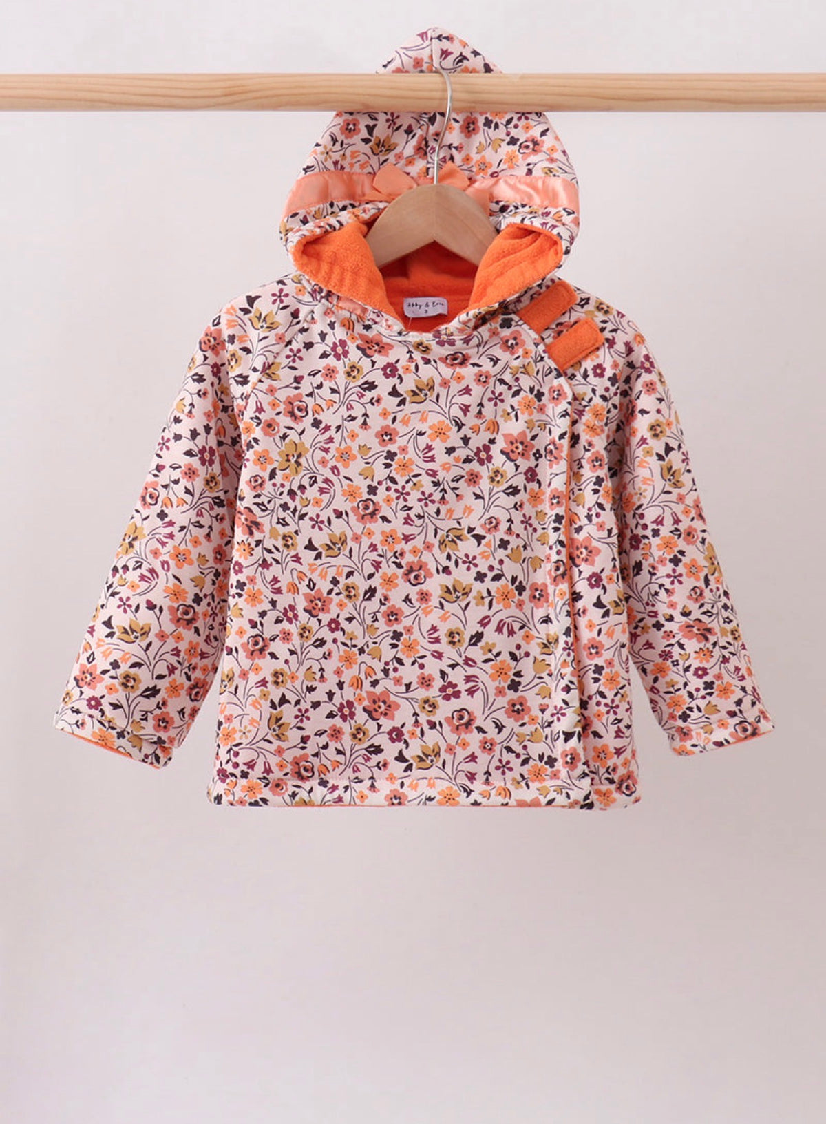 Orange Floral Fleece Coat