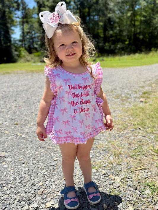 Preorder - The bigger the bow the closer to Jesus Diaper Set / ships July