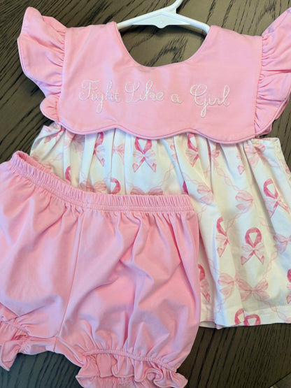 Fight Like a Girl Shortie Set - Pink Ribbon