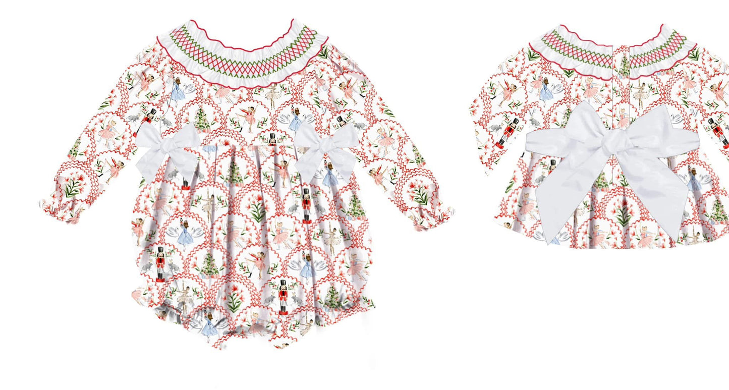 Preorder - Hand Smocked Red Nutcracker / Ships early Oct