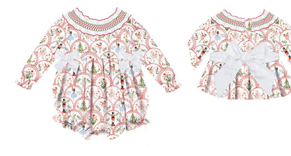 Preorder - Hand Smocked Red Nutcracker / Ships early Oct