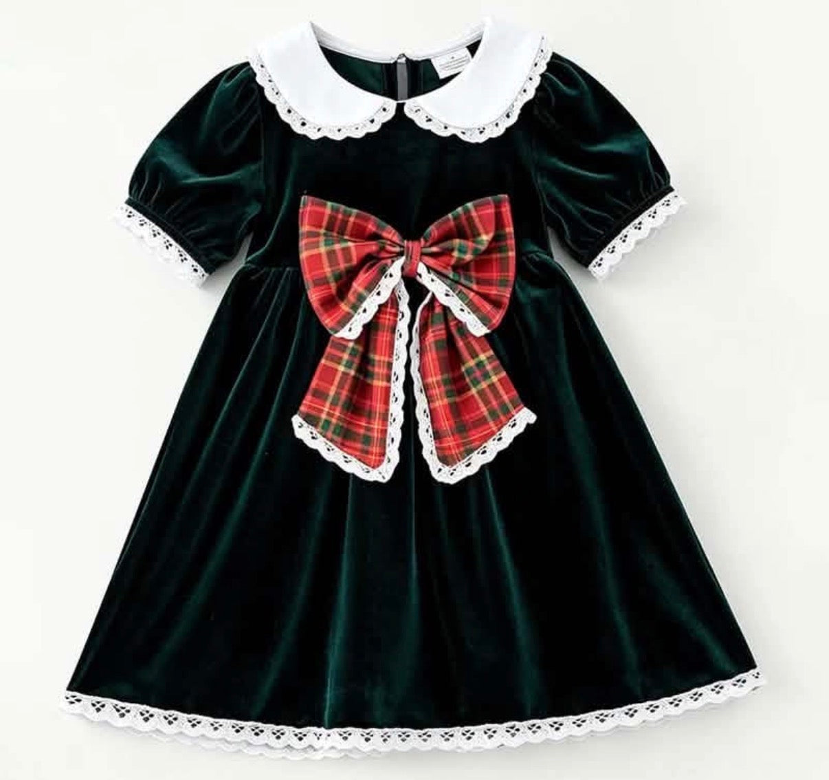 Preorder - green velvet Christmas dress / ships Sept