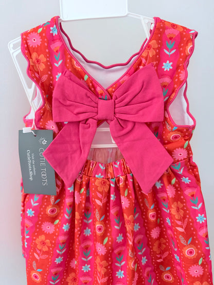 Preorder - Floral Bow Back Shortie Set / ships July