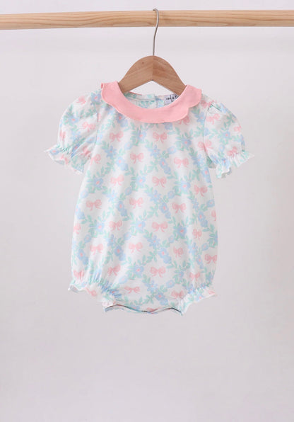 Pink and blue grandmillennial bow bubble