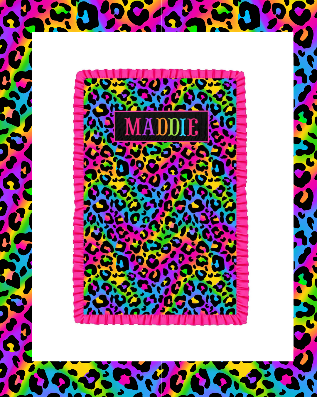 Preorder - Hand Smocked Multi Colored Leopard Towel