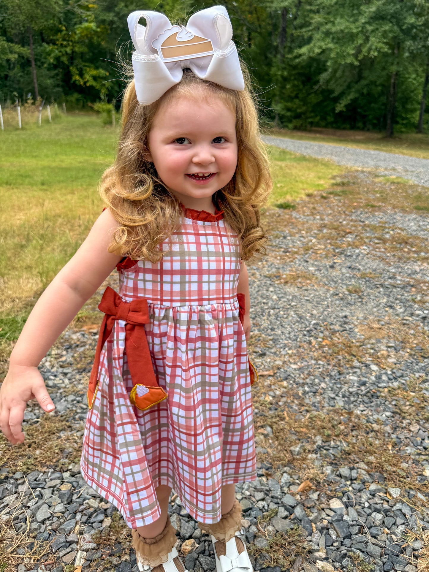 Fall plaid DRESS with pie tassels
