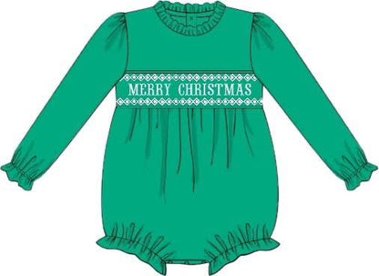 Green MERRY CHRISTMAS Pearl Bubble