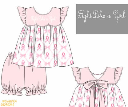 Fight Like a Girl Shortie Set - Pink Ribbon
