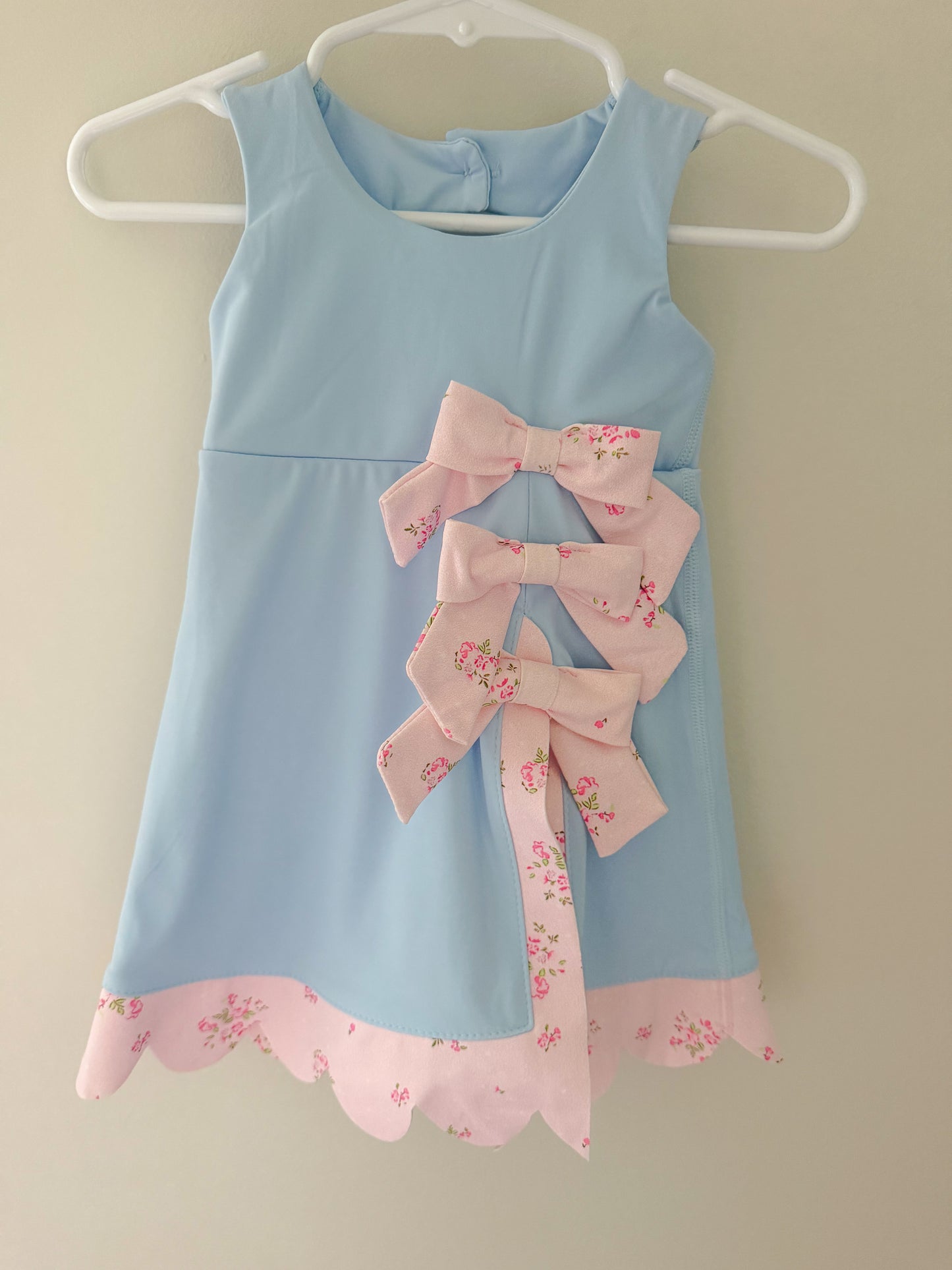 Blue with pink floral athletic dress