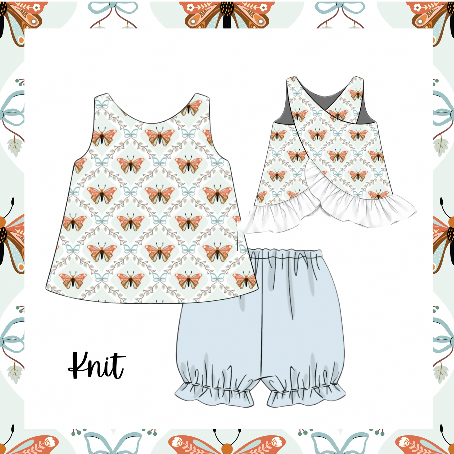 Fall Butterflies shortie set