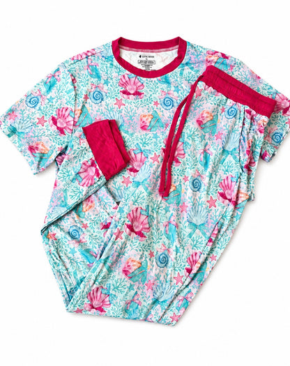Adult Pink and Blue Beach Bamboo Jogger Set