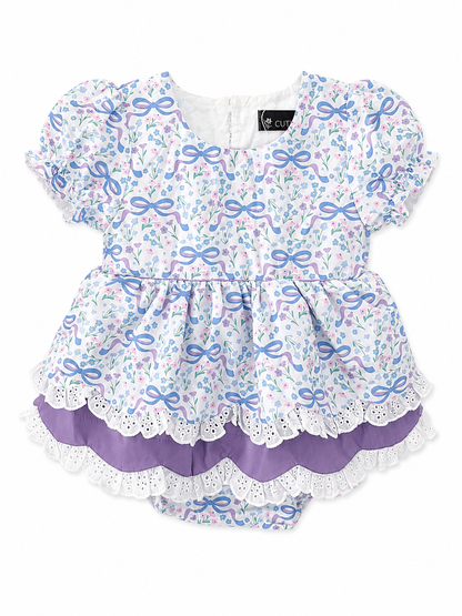 Preorder - Purple Floral Skirted Bubble / ships July